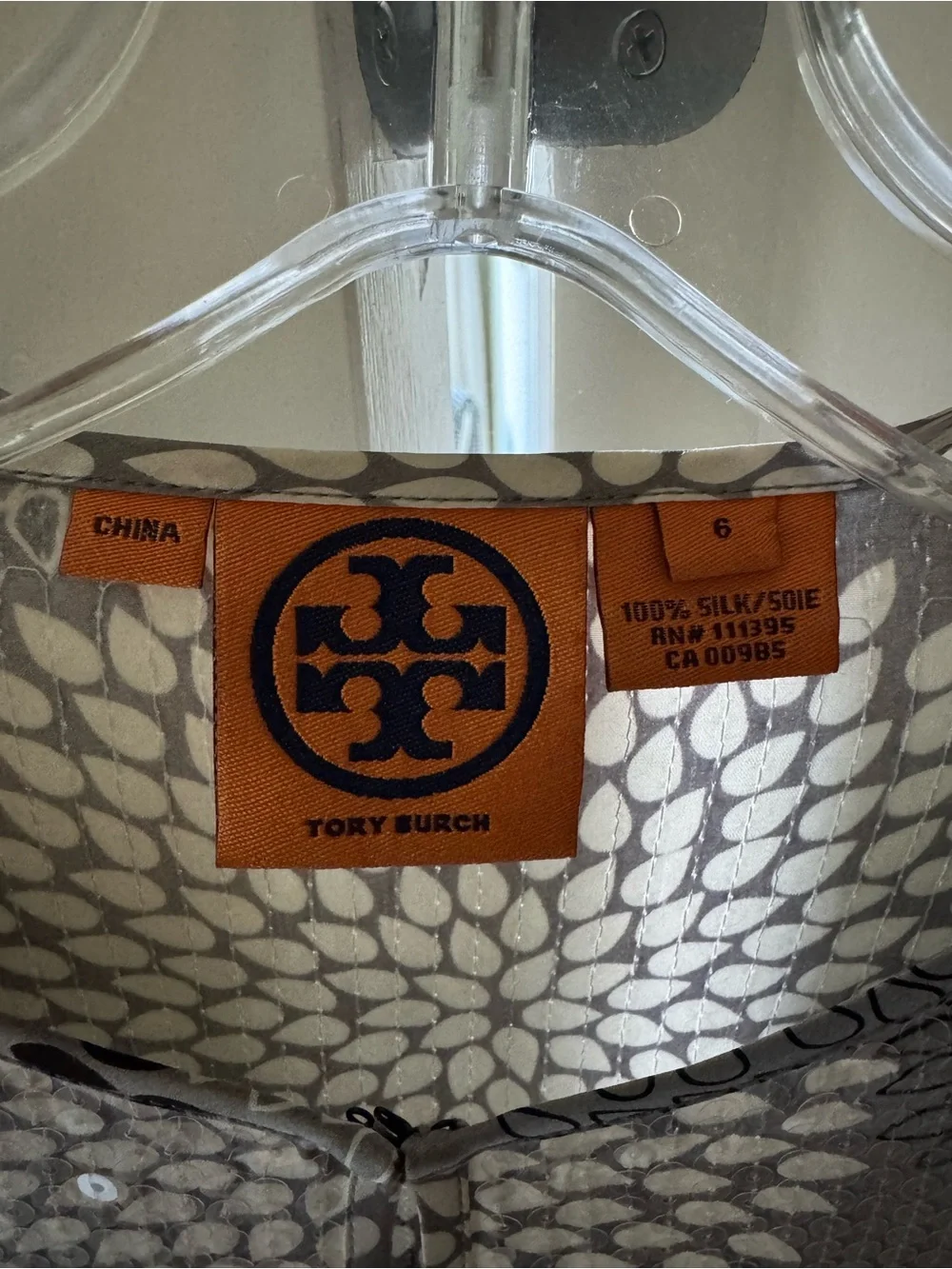 Tory Burch Silver and Gray Sequin Floral Tunic
